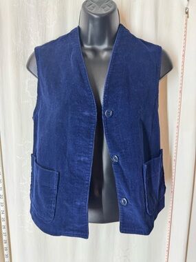 Vintage Women's Captions Blue Corduroy Vest
